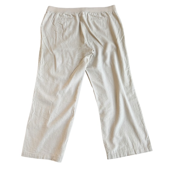 Old Navy Pants‎ Womens Ivory High- Rise Straight Leg Taper Linen Pants Size 2X - Picture 2 of 13